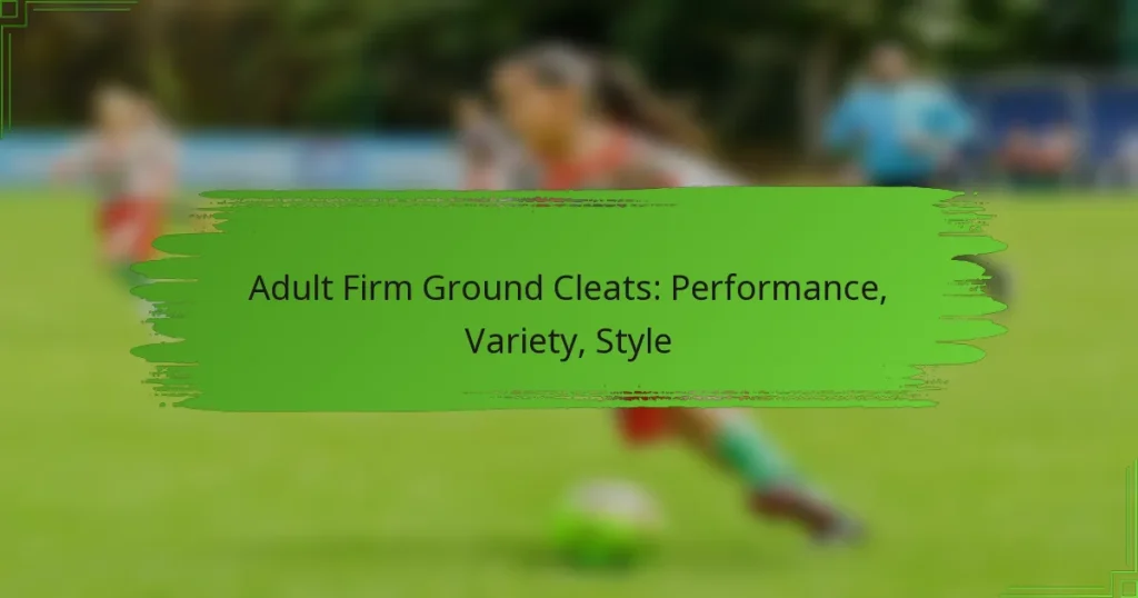 Adult Firm Ground Cleats: Performance, Variety, Style