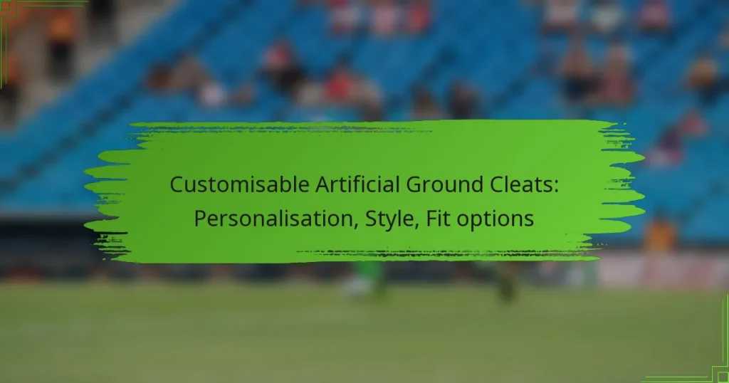 Customisable Artificial Ground Cleats: Personalisation, Style, Fit options