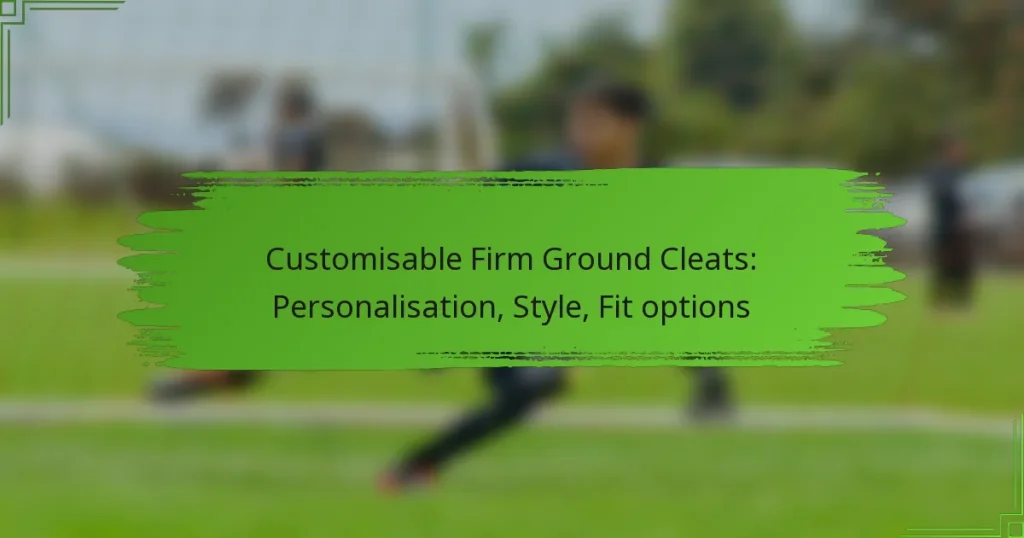 Customisable Firm Ground Cleats: Personalisation, Style, Fit options