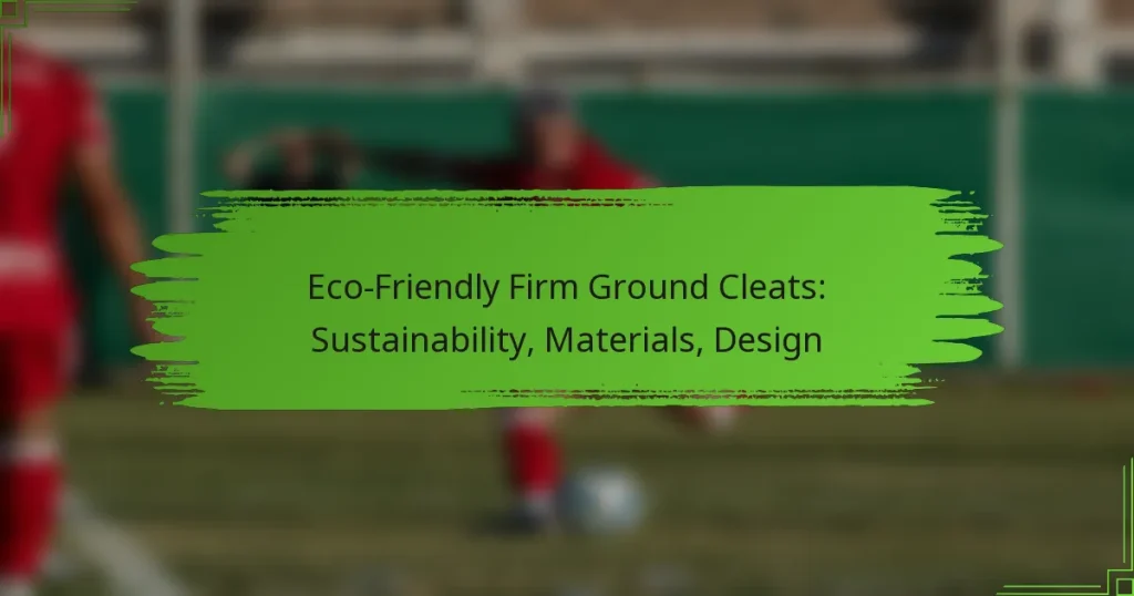 Eco-Friendly Firm Ground Cleats: Sustainability, Materials, Design
