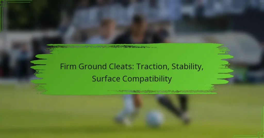 Firm Ground Cleats: Traction, Stability, Surface Compatibility