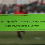 High-Top Artificial Ground Cleats: Ankle support, Protection, Control