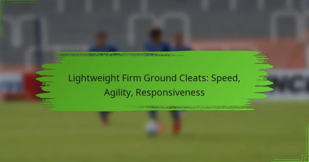Lightweight Firm Ground Cleats: Speed, Agility, Responsiveness