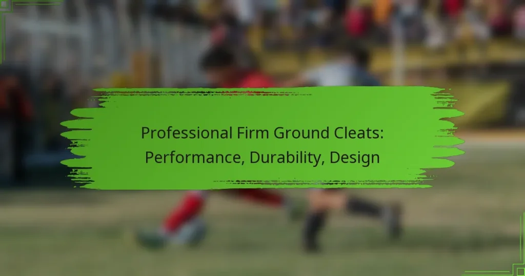Professional Firm Ground Cleats: Performance, Durability, Design