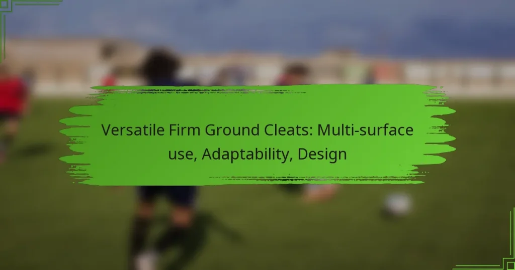 Versatile Firm Ground Cleats: Multi-surface use, Adaptability, Design