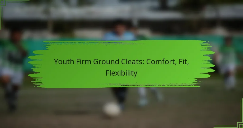 Youth Firm Ground Cleats: Comfort, Fit, Flexibility