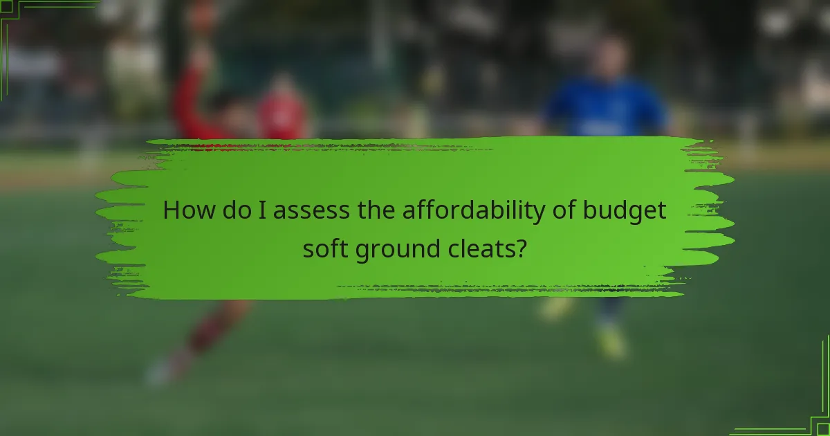 How do I assess the affordability of budget soft ground cleats?