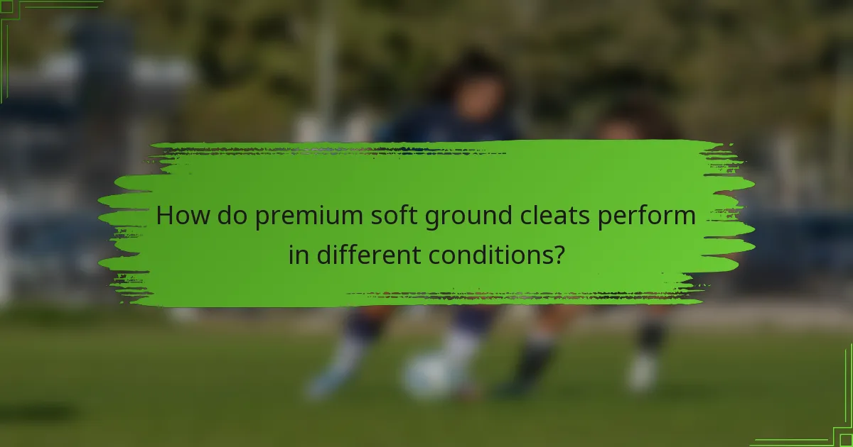 How do premium soft ground cleats perform in different conditions?