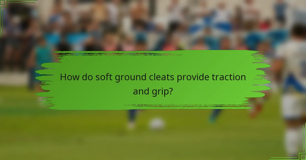 How do soft ground cleats provide traction and grip?