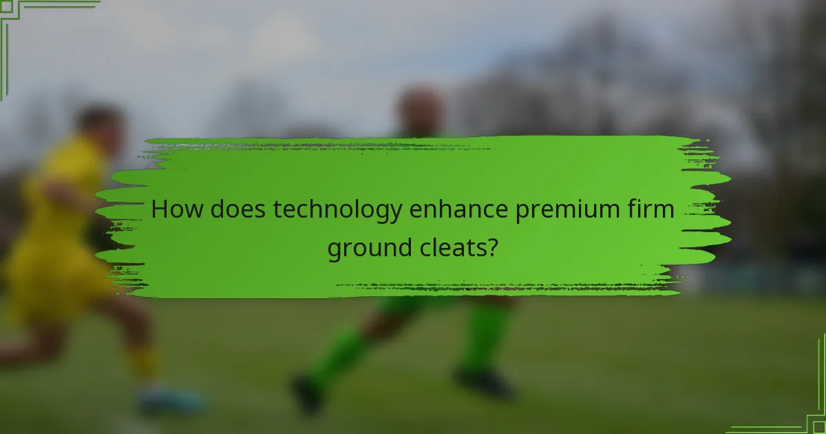 How does technology enhance premium firm ground cleats?