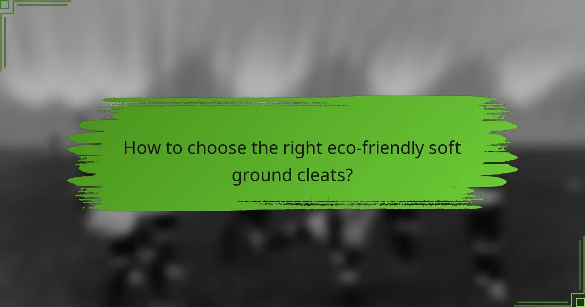 How to choose the right eco-friendly soft ground cleats?