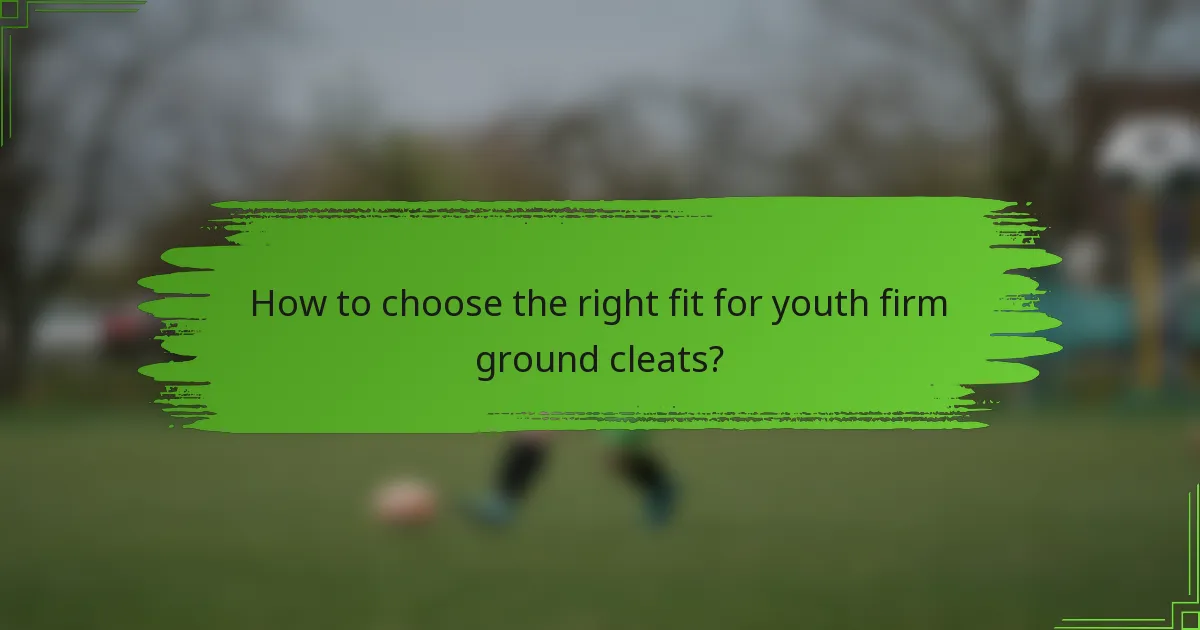 How to choose the right fit for youth firm ground cleats?