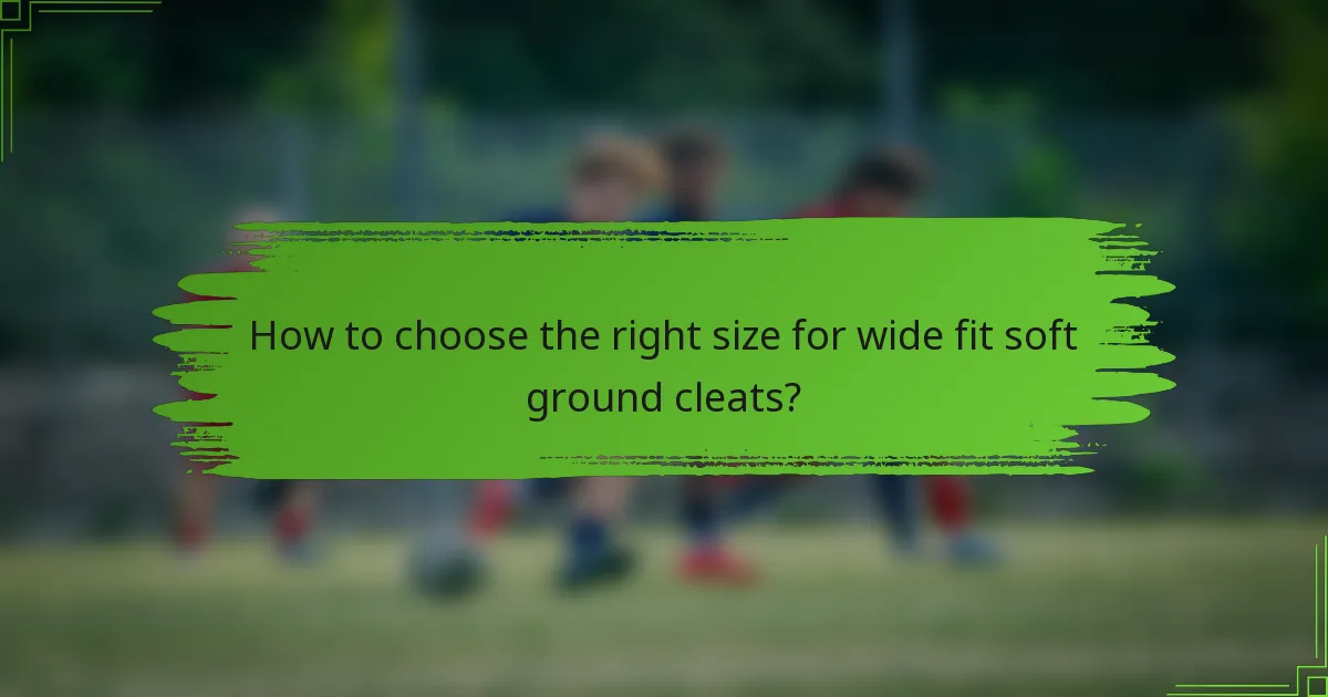 How to choose the right size for wide fit soft ground cleats?