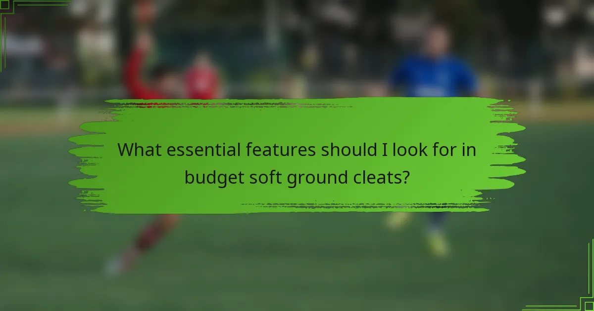 What essential features should I look for in budget soft ground cleats?