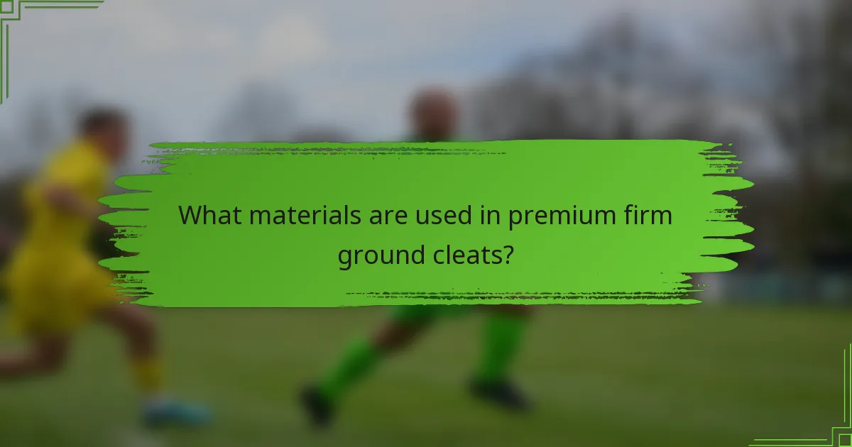 What materials are used in premium firm ground cleats?