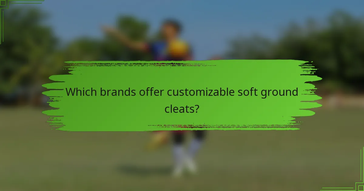 Which brands offer customizable soft ground cleats?