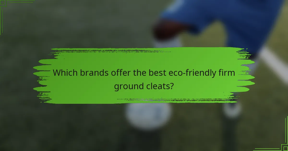 Which brands offer the best eco-friendly firm ground cleats?