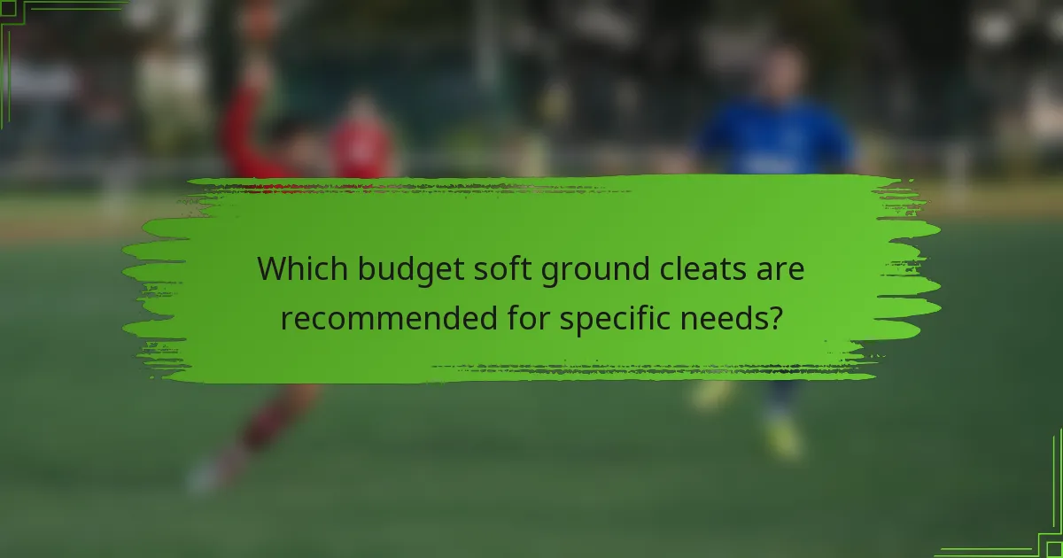 Which budget soft ground cleats are recommended for specific needs?