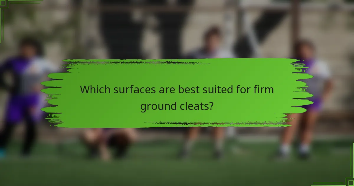 Which surfaces are best suited for firm ground cleats?